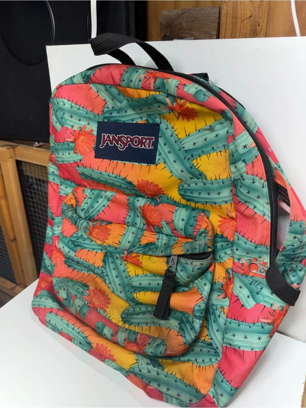 JanSport Cactus Print Backpack Colorful Desert Floral School Travel Book Bag